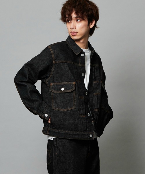 EDWIN（エドウィン）の「EDWIN エドウィン 505ZX デニムジャケット Gジャン セットアップ対応 セルビッジ（デニムジャケット・メンズ・ブラック系その他/ノンウォッシュ/インディゴブルー・SMALL/X-LARGE/LARGE/MEDIUM）」の20枚目の写真