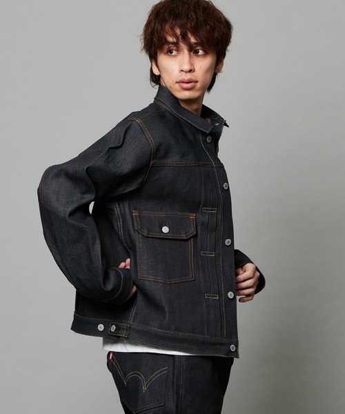 EDWIN（エドウィン）の「EDWIN エドウィン 505ZX デニムジャケット Gジャン セットアップ対応 セルビッジ（デニムジャケット・メンズ・ブラック系その他/ノンウォッシュ/インディゴブルー・SMALL/X-LARGE/LARGE/MEDIUM）」の8枚目の写真