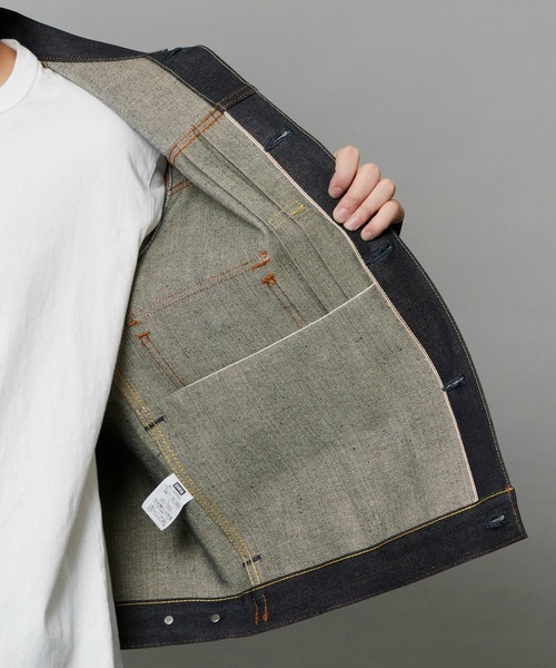 EDWIN（エドウィン）の「EDWIN エドウィン 505ZX デニムジャケット Gジャン セットアップ対応 セルビッジ（デニムジャケット・メンズ・ブラック系その他/ノンウォッシュ/インディゴブルー・SMALL/X-LARGE/LARGE/MEDIUM）」の10枚目の写真