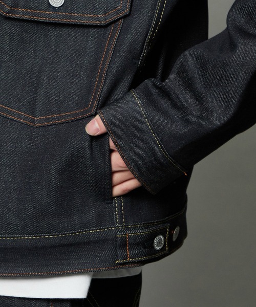 EDWIN（エドウィン）の「EDWIN エドウィン 505ZX デニムジャケット Gジャン セットアップ対応 セルビッジ（デニムジャケット・メンズ・ブラック系その他/ノンウォッシュ/インディゴブルー・SMALL/X-LARGE/LARGE/MEDIUM）」の12枚目の写真