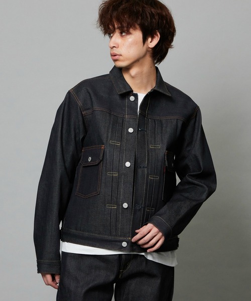 EDWIN（エドウィン）の「EDWIN エドウィン 505ZX デニムジャケット Gジャン セットアップ対応 セルビッジ（デニムジャケット・メンズ・ブラック系その他/ノンウォッシュ/インディゴブルー・SMALL/X-LARGE/LARGE/MEDIUM）」の5枚目の写真