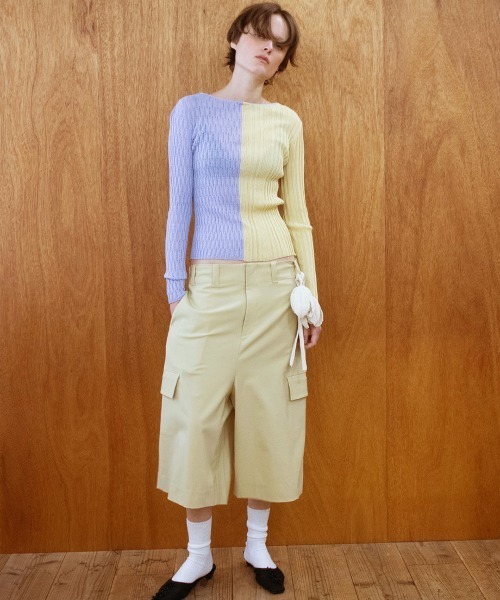 leinwande（ラインヴァンド）の「【leinwande】26SS新作 Mixture Rib Knitted Top（ニット/セーター・レディース・ブラック/グレー/ブルー/ベージュ系・ONE SIZE）」の8枚目の写真