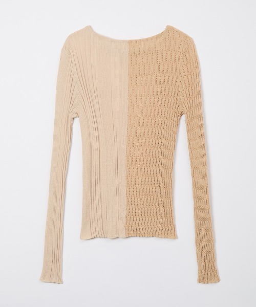 leinwande（ラインヴァンド）の「【leinwande】26SS新作 Mixture Rib Knitted Top（ニット/セーター・レディース・ブラック/グレー/ブルー/ベージュ系・ONE SIZE）」の9枚目の写真