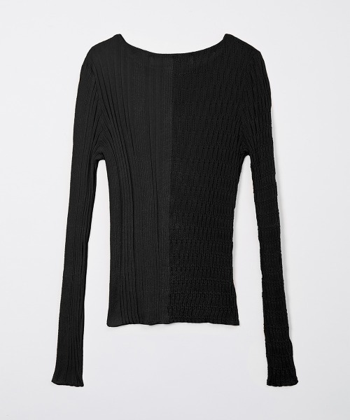 leinwande（ラインヴァンド）の「【leinwande】26SS新作 Mixture Rib Knitted Top（ニット/セーター・レディース・ブラック/グレー/ブルー/ベージュ系・ONE SIZE）」の11枚目の写真