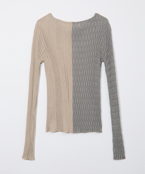 leinwande（ラインヴァンド）の「【leinwande】26SS新作 Mixture Rib Knitted Top（ニット/セーター・レディース・ブラック/グレー/ブルー/ベージュ系・ONE SIZE）」の12枚目の写真