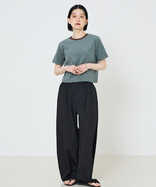 NOMINE（ノミネ）の「パイル 半袖 Tシャツ（Tシャツ/カットソー・レディース・グレー/ブラック/グリーン・フリー）」の10枚目の写真