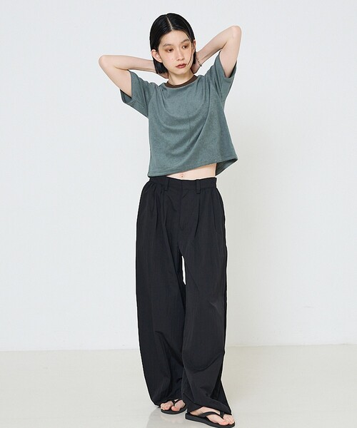 NOMINE（ノミネ）の「パイル 半袖 Tシャツ（Tシャツ/カットソー・レディース・グレー/ブラック/グリーン・フリー）」の11枚目の写真