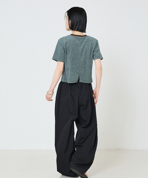 NOMINE（ノミネ）の「パイル 半袖 Tシャツ（Tシャツ/カットソー・レディース・グレー/ブラック/グリーン・フリー）」の12枚目の写真