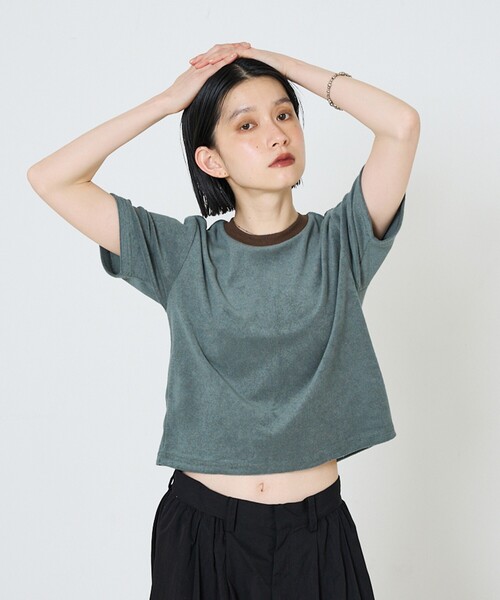 NOMINE（ノミネ）の「パイル 半袖 Tシャツ（Tシャツ/カットソー・レディース・グレー/ブラック/グリーン・フリー）」の13枚目の写真