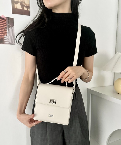 Lee（リー）の「Lee/スクエア 2way ミニショルダーバッグ/ハンドバッグ/レディース（ショルダーバッグ・レディース・オフホワイト/シルバー/ブラック・FREE）」の5枚目の写真