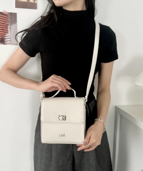 Lee（リー）の「Lee/スクエア 2way ミニショルダーバッグ/ハンドバッグ/レディース（ショルダーバッグ・レディース・オフホワイト/シルバー/ブラック・FREE）」の6枚目の写真