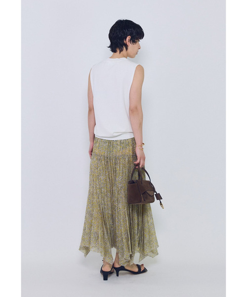 1er Arrondissement(プルミエアロンディスモン)の「ハミングバードプリントプリーツスカート(スカート・レディース・イエロー・36/38)」の6枚目の写真