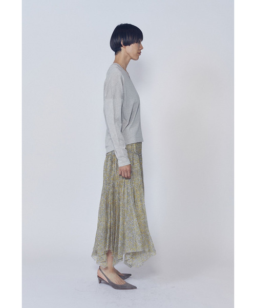 1er Arrondissement(プルミエアロンディスモン)の「ハミングバードプリントプリーツスカート(スカート・レディース・イエロー・36/38)」の10枚目の写真