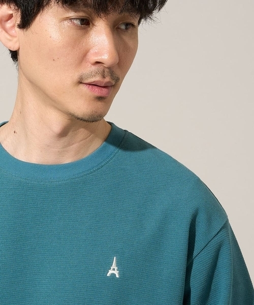a.v.v(アーヴェヴェ)の「夏カットソー人気NO.1【接触冷感】ライトアゼ1ポイントシシュウスウェットT〈イージーケア/洗濯機で洗える/毛玉になりにくい〉(Tシャツ/カットソー・メンズ・ブラック/チャコールグレー/ブルー/ホワイト/ライトグレー/ブラウン/ボルドー/ピンク/ミント/グリーン・46/48/50/44/52)」の7枚目の写真