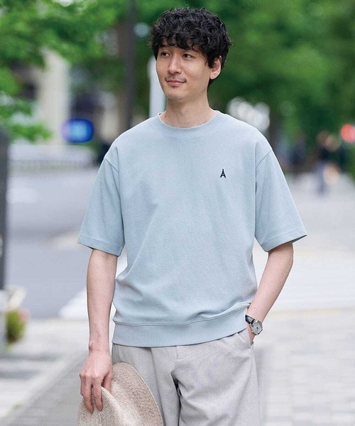 a.v.v(アーヴェヴェ)の「夏カットソー人気NO.1【接触冷感】ライトアゼ1ポイントシシュウスウェットT〈イージーケア/洗濯機で洗える/毛玉になりにくい〉(Tシャツ/カットソー・メンズ・ブラック/チャコールグレー/ブルー/ホワイト/ライトグレー/ブラウン/ボルドー/ピンク/ミント/グリーン・46/48/50/44/52)」の22枚目の写真