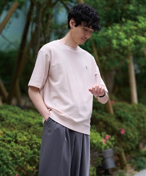 a.v.v(アーヴェヴェ)の「夏カットソー人気NO.1【接触冷感】ライトアゼ1ポイントシシュウスウェットT〈イージーケア/洗濯機で洗える/毛玉になりにくい〉(Tシャツ/カットソー・メンズ・ブラック/チャコールグレー/ブルー/ホワイト/ライトグレー/ブラウン/ボルドー/ピンク/ミント/グリーン・46/48/50/44/52)」の21枚目の写真