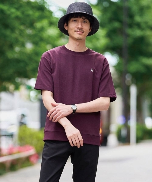 a.v.v(アーヴェヴェ)の「夏カットソー人気NO.1【接触冷感】ライトアゼ1ポイントシシュウスウェットT〈イージーケア/洗濯機で洗える/毛玉になりにくい〉(Tシャツ/カットソー・メンズ・ブラック/チャコールグレー/ブルー/ホワイト/ライトグレー/ブラウン/ボルドー/ピンク/ミント/グリーン・46/48/50/44/52)」の17枚目の写真