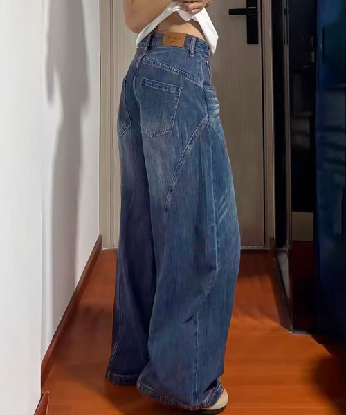 core core（コアコア）の「ワイドデニムパンツ（デニムパンツ・レディース・インディゴブルー・S/M/L）」の8枚目の写真