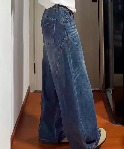 core core（コアコア）の「ワイドデニムパンツ（デニムパンツ・レディース・インディゴブルー・S/M/L）」の9枚目の写真