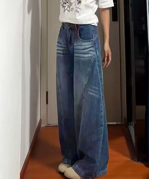 core core（コアコア）の「ワイドデニムパンツ（デニムパンツ・レディース・インディゴブルー・S/M/L）」の6枚目の写真