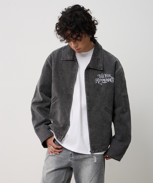 T.FOX (ティーフォックス)の「Vintage Wash Embroidered Zip Blouson/ヴィンテージウォッシュ刺繍ジップブルゾン(デニムジャケット・メンズ・グレー/ブラウン・L)」の22枚目の写真