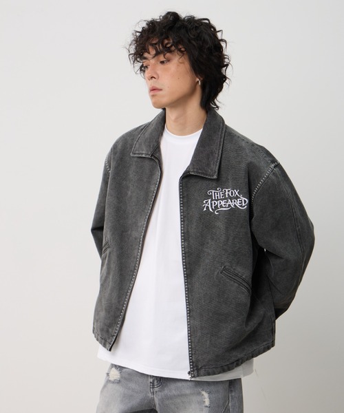 T.FOX (ティーフォックス)の「Vintage Wash Embroidered Zip Blouson/ヴィンテージウォッシュ刺繍ジップブルゾン(デニムジャケット・メンズ・グレー/ブラウン・L)」の21枚目の写真