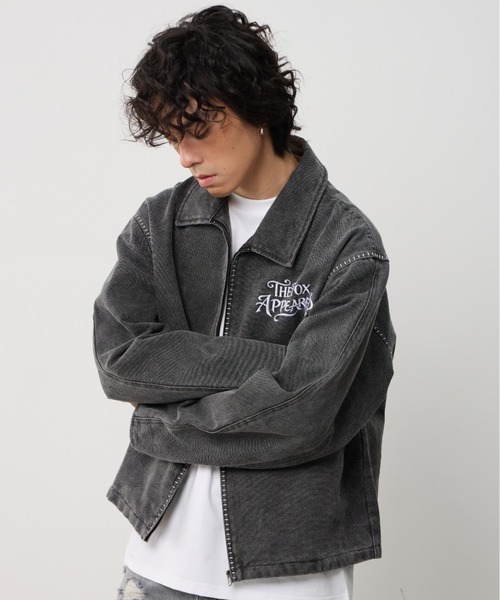 T.FOX (ティーフォックス)の「Vintage Wash Embroidered Zip Blouson/ヴィンテージウォッシュ刺繍ジップブルゾン(デニムジャケット・メンズ・グレー/ブラウン・L)」の19枚目の写真