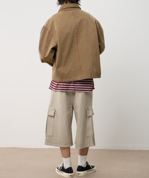 T.FOX (ティーフォックス)の「Vintage Wash Embroidered Zip Blouson/ヴィンテージウォッシュ刺繍ジップブルゾン(デニムジャケット・メンズ・グレー/ブラウン・L)」の8枚目の写真