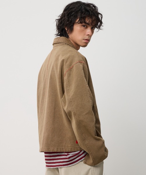 T.FOX (ティーフォックス)の「Vintage Wash Embroidered Zip Blouson/ヴィンテージウォッシュ刺繍ジップブルゾン(デニムジャケット・メンズ・グレー/ブラウン・L)」の3枚目の写真