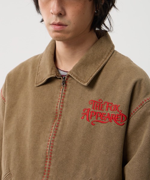 T.FOX (ティーフォックス)の「Vintage Wash Embroidered Zip Blouson/ヴィンテージウォッシュ刺繍ジップブルゾン(デニムジャケット・メンズ・グレー/ブラウン・L)」の6枚目の写真