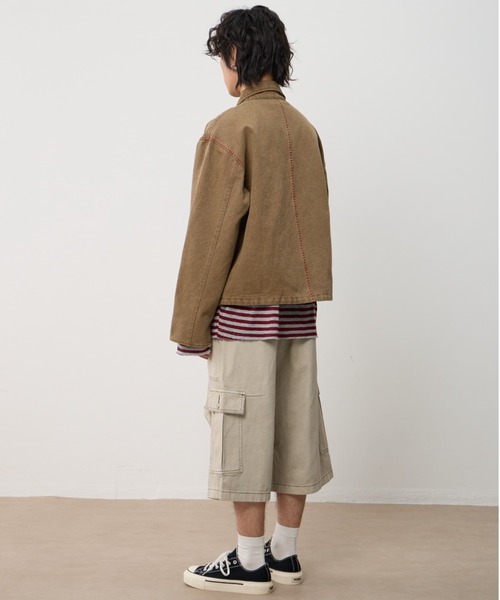 T.FOX (ティーフォックス)の「Vintage Wash Embroidered Zip Blouson/ヴィンテージウォッシュ刺繍ジップブルゾン(デニムジャケット・メンズ・グレー/ブラウン・L)」の11枚目の写真