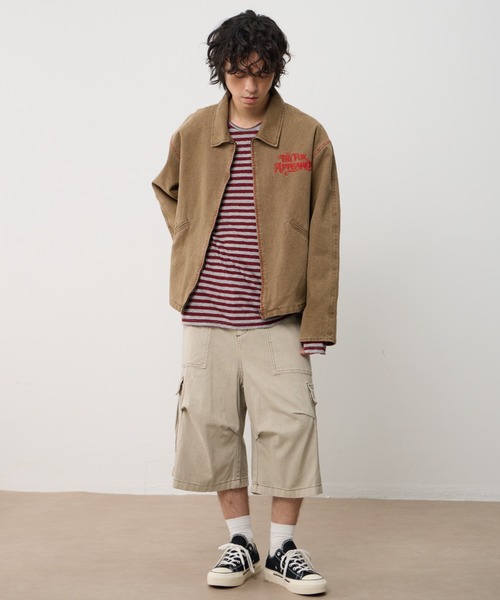 T.FOX (ティーフォックス)の「Vintage Wash Embroidered Zip Blouson/ヴィンテージウォッシュ刺繍ジップブルゾン(デニムジャケット・メンズ・グレー/ブラウン・L)」の14枚目の写真