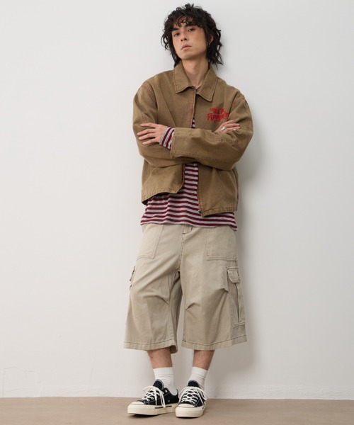 T.FOX (ティーフォックス)の「Vintage Wash Embroidered Zip Blouson/ヴィンテージウォッシュ刺繍ジップブルゾン(デニムジャケット・メンズ・グレー/ブラウン・L)」の15枚目の写真