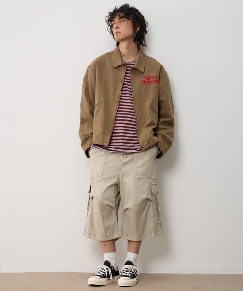T.FOX (ティーフォックス)の「Vintage Wash Embroidered Zip Blouson/ヴィンテージウォッシュ刺繍ジップブルゾン(デニムジャケット・メンズ・グレー/ブラウン・L)」の16枚目の写真