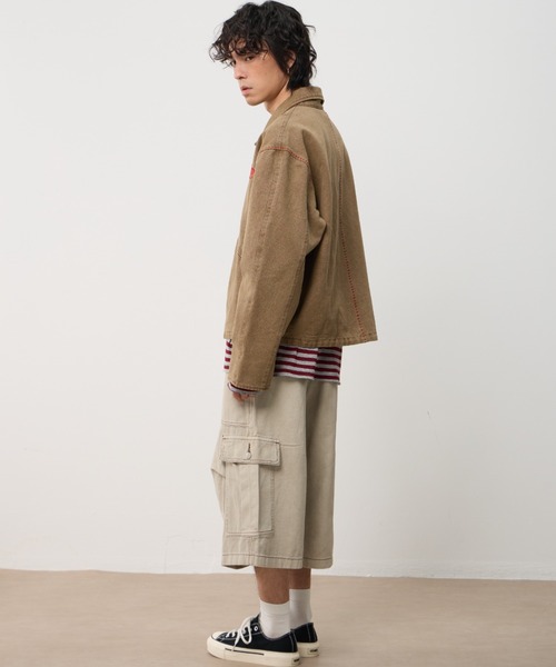T.FOX (ティーフォックス)の「Vintage Wash Embroidered Zip Blouson/ヴィンテージウォッシュ刺繍ジップブルゾン(デニムジャケット・メンズ・グレー/ブラウン・L)」の13枚目の写真