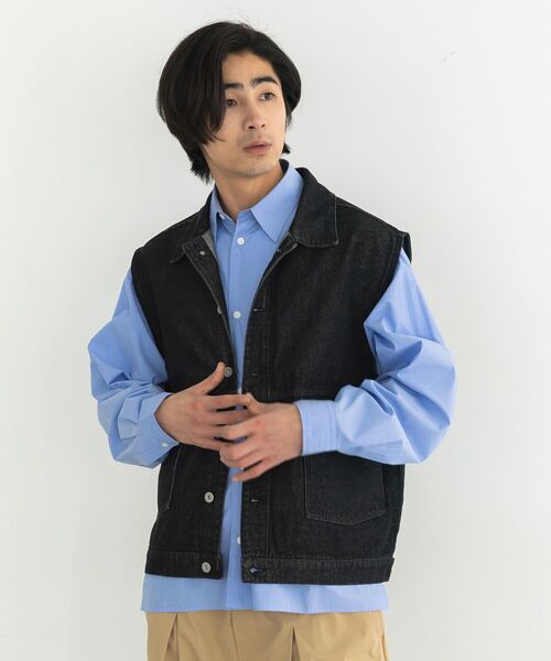 CRAFT STANDARD BOUTIQUE（クラフトスタンダードブティック）の「デニムベスト（ベスト・メンズ・ブラック/インディゴブルー・M/L）」の4枚目の写真
