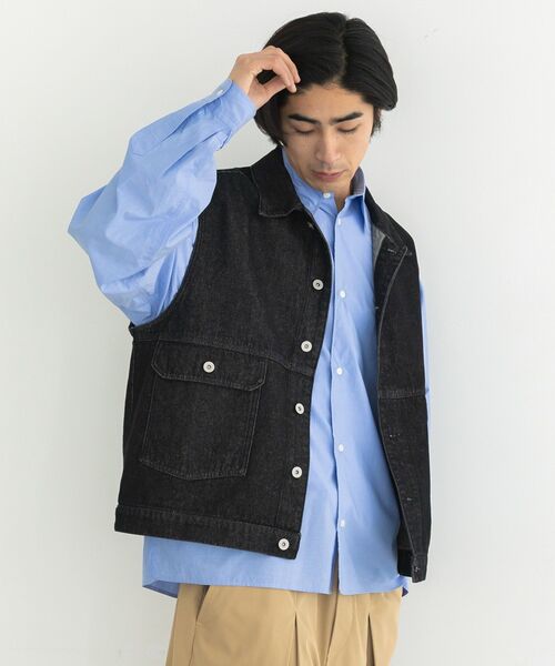 CRAFT STANDARD BOUTIQUE（クラフトスタンダードブティック）の「デニムベスト（ベスト・メンズ・ブラック/インディゴブルー・M/L）」の5枚目の写真