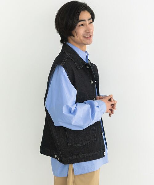 CRAFT STANDARD BOUTIQUE（クラフトスタンダードブティック）の「デニムベスト（ベスト・メンズ・ブラック/インディゴブルー・M/L）」の6枚目の写真