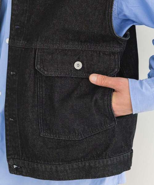 CRAFT STANDARD BOUTIQUE（クラフトスタンダードブティック）の「デニムベスト（ベスト・メンズ・ブラック/インディゴブルー・M/L）」の9枚目の写真