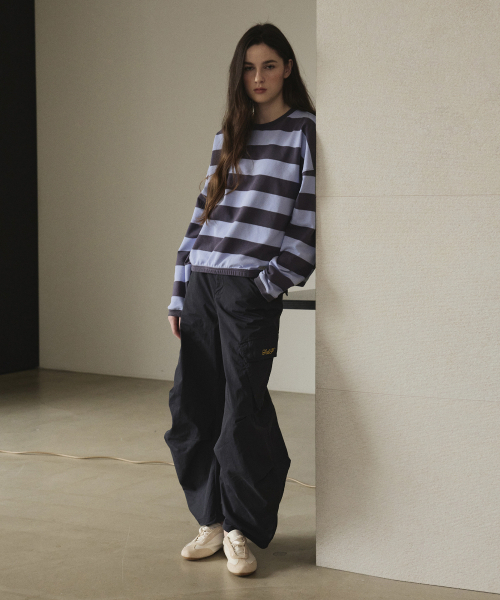 STUDIO&PARC（スタジオアンドパルク）の「Big Striped T-Shirt_Sky Blue（スウェット・レディース・スカイブルー・FREE）」の2枚目の写真
