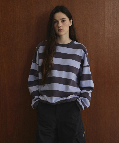 STUDIO&PARC（スタジオアンドパルク）の「Big Striped T-Shirt_Sky Blue（スウェット・レディース・スカイブルー・FREE）」の4枚目の写真