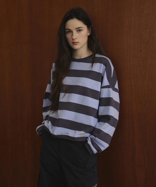 STUDIO&PARC（スタジオアンドパルク）の「Big Striped T-Shirt_Sky Blue（スウェット・レディース・スカイブルー・FREE）」の5枚目の写真