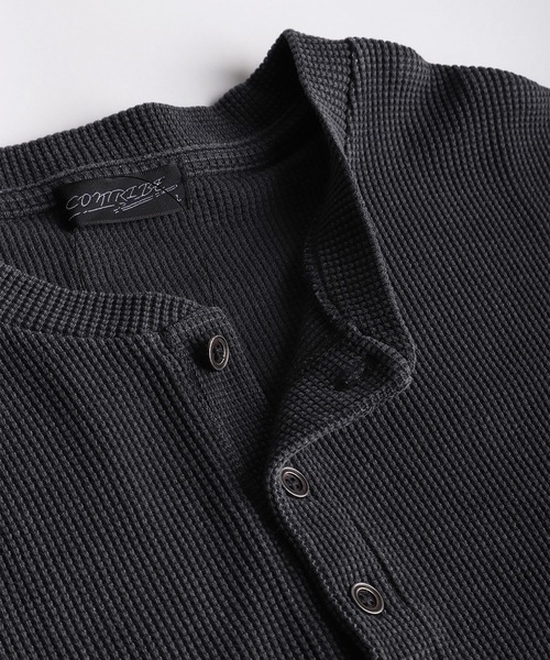 WESTSEA(ウエストシー)の「ピグメント加工 ワッフル ヘンリーネックTシャツ サーマル 半袖 ワイドシルエット(Tシャツ/カットソー・メンズ・ブラック系その他2/ブラック/ブラック系その他・L/M)」の16枚目の写真