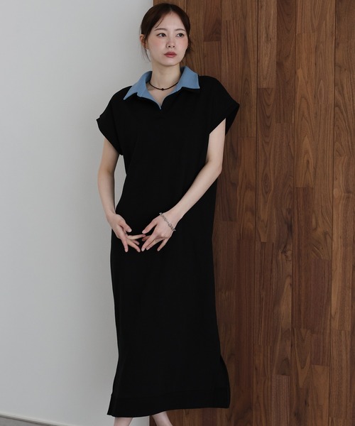 J by blue(ジェイバイブルー)の「レイヤードスウェットワンピース(ワンピース・レディース・グレー/ブラック・MEDIUM)」の18枚目の写真