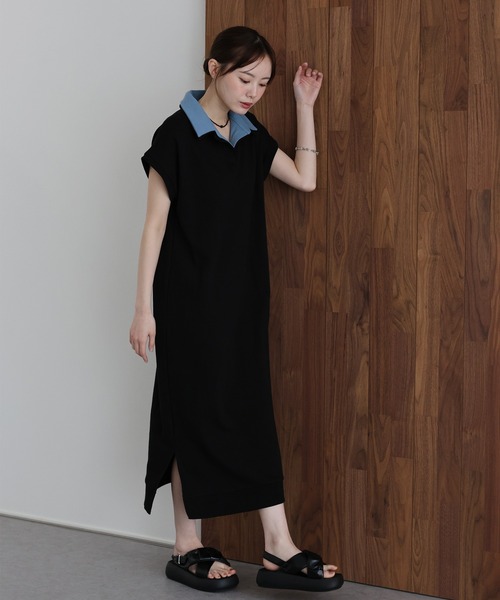 J by blue(ジェイバイブルー)の「レイヤードスウェットワンピース(ワンピース・レディース・グレー/ブラック・MEDIUM)」の16枚目の写真