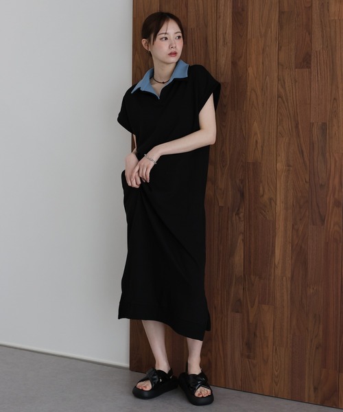 J by blue(ジェイバイブルー)の「レイヤードスウェットワンピース(ワンピース・レディース・グレー/ブラック・MEDIUM)」の17枚目の写真