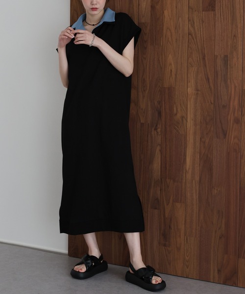 J by blue(ジェイバイブルー)の「レイヤードスウェットワンピース(ワンピース・レディース・グレー/ブラック・MEDIUM)」の14枚目の写真