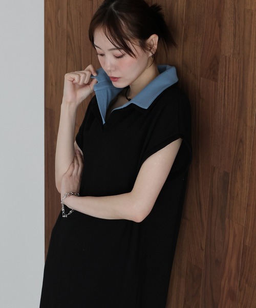 J by blue(ジェイバイブルー)の「レイヤードスウェットワンピース(ワンピース・レディース・グレー/ブラック・MEDIUM)」の12枚目の写真