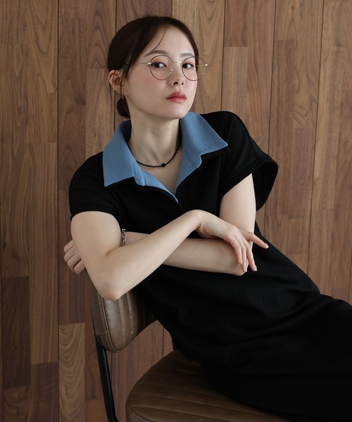 J by blue(ジェイバイブルー)の「レイヤードスウェットワンピース(ワンピース・レディース・グレー/ブラック・MEDIUM)」の13枚目の写真