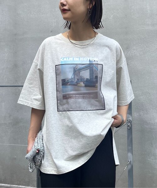 CIAOPANIC TYPY(チャオパニックティピー)の「オーガンジーシアードッキングプリントTEE(Tシャツ/カットソー・レディース・チャコールグレー/ピンク/ミント/アイボリー・ONE SIZE)」の2枚目の写真